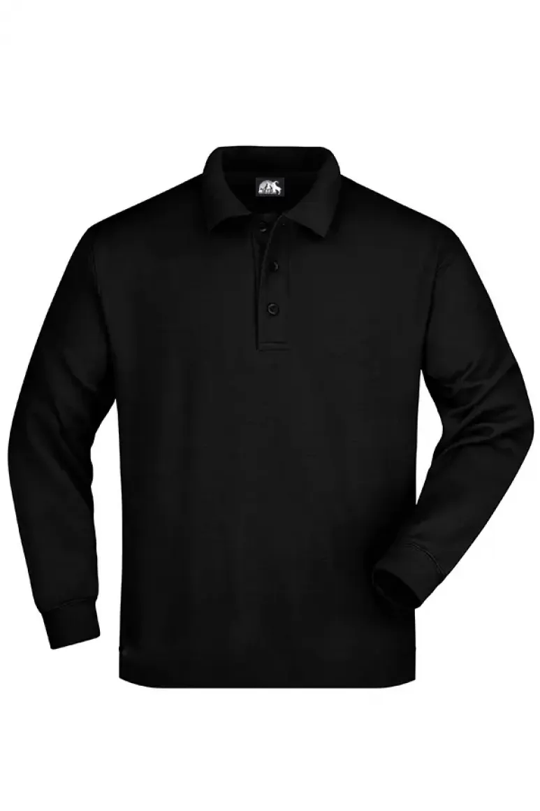 Siyah Polo Yaka Sweatshirt