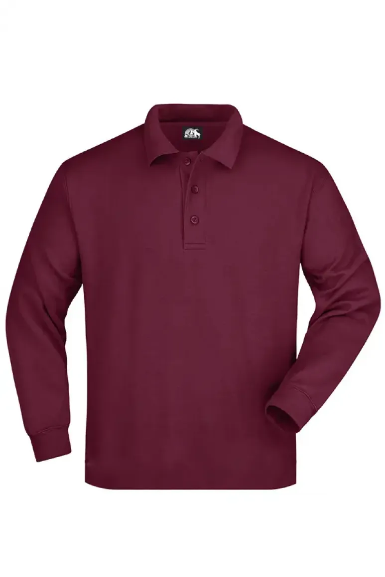 Bordo Polo Yaka Sweatshirt