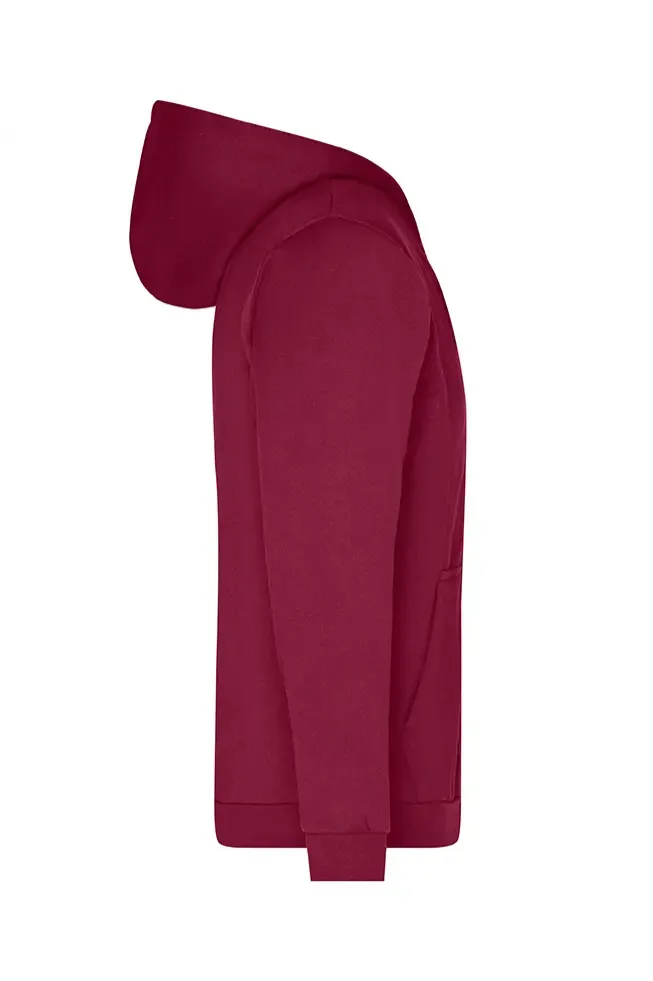 Fermuarlı Kapşonlu Hoodie Bordo