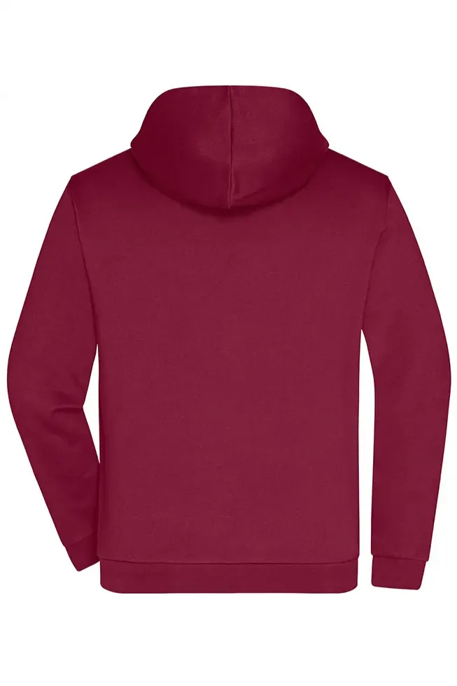 Fermuarlı Kapşonlu Hoodie Bordo