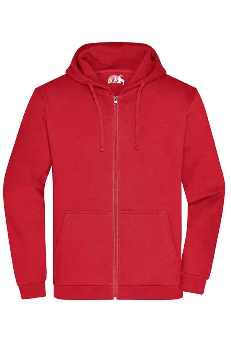 Fermuarlı Kapşonlu Hoodie Kırmızı