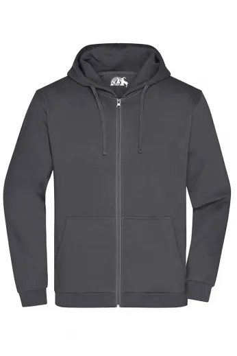 Fermuarlı Kapşonlu Hoodie Koyu Füme