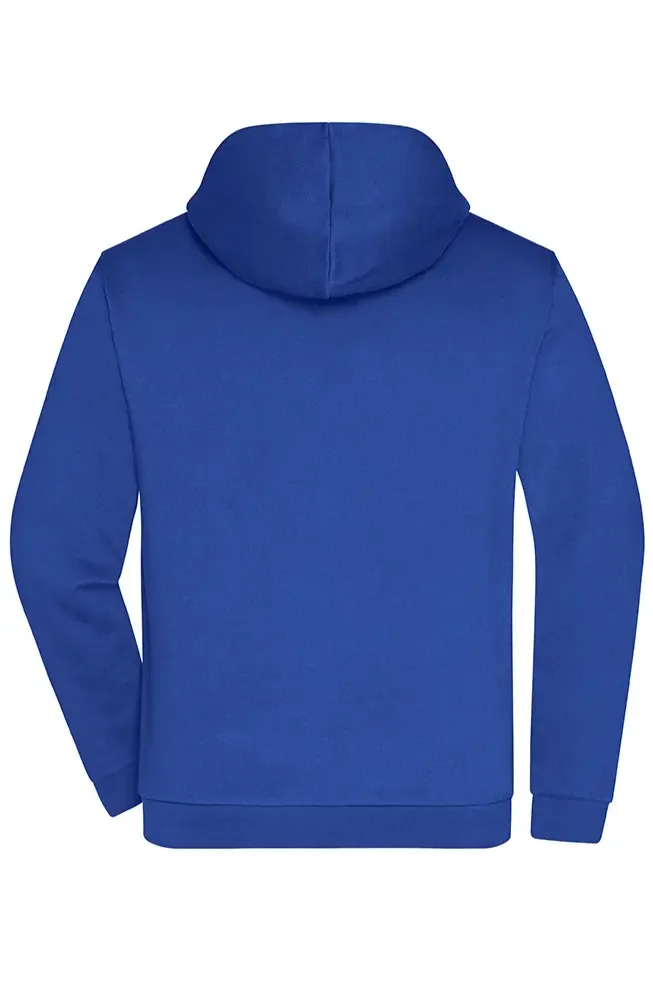 Fermuarlı Kapşonlu Hoodie Sax Mavi