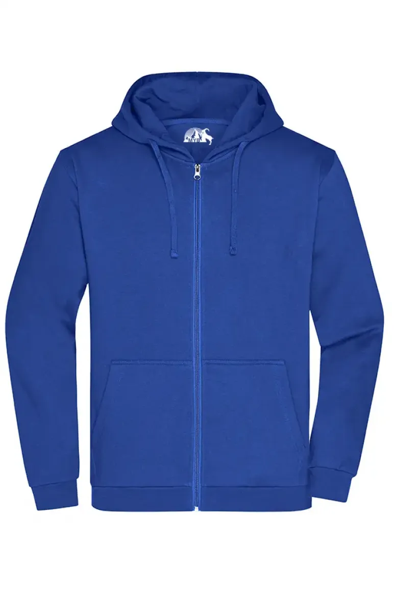 Fermuarlı Kapşonlu Hoodie Sax Mavi